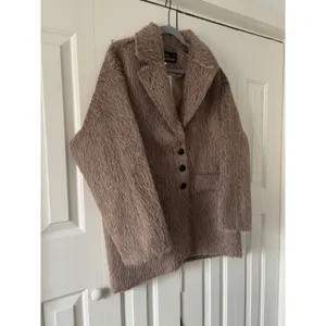 Women Faux Fur Jacket Soft Warm Plush Coat Outerwear Elegant Chic thumbnail 3