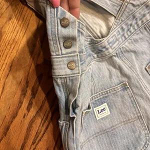 Free People x Lee Factory Flare Overalls Small Vibrant Blues Denim‎ Dungarees thumbnail 7