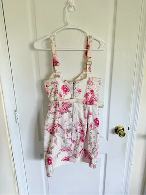For Love & Lemons Weston Floral Denim Mini Dress thumbnail 5