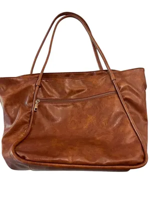 Classic Brown Vegan Leather Tote Bag – Timeless Everyday Carry thumbnail 7