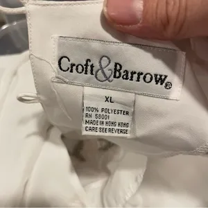 Croft & Barrow Cute vintage 80’s-90’s white semi-sheet floral embroidered short sleeve blouse thumbnail 10