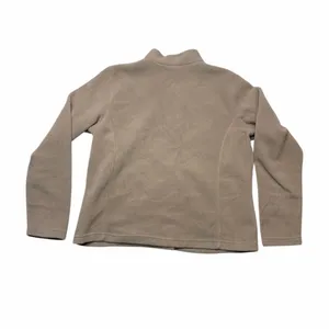🪶 Vintage‎ L.L. Bean Taupe Button Front Fleece Jacket Women’s L 🧥☕️ thumbnail 2