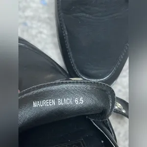 Preppy Vintage Havana Black Leather Maureen Studded‎ Buckle Loafers Women 6.5 thumbnail 7