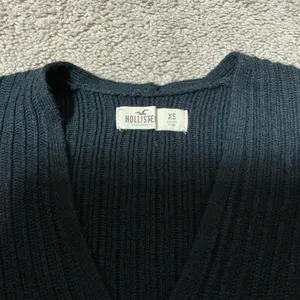 Hollister Black Ribbed Knit Wrap V Neck Long‎ Sleeve Crop Sweater XS thumbnail 5
