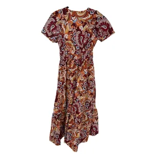 Anthropologie Somerset Maxi Dress S Retro Paisley Floral 100% Cotton Smocked thumbnail 4