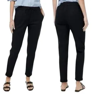 J. Crew Linen Cotton Blend Drawstring Pants‎ Black Pull On NWT Size 0 Petite thumbnail 10