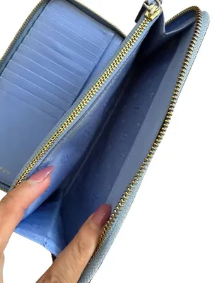 TORY BURCH Periwinkle Leather Zip Clutch Wallet thumbnail 4