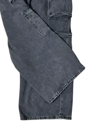 OLD NAVY Mid Rise Baggy Wide Leg Jeans 2 Black Wash EUC thumbnail 7