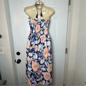 Gypsie Blu Floral Strapless Dress in Blue and Pink S thumbnail 3