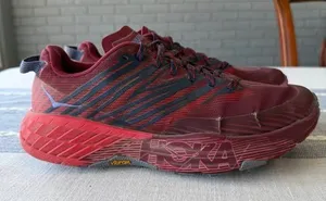 Hoka One One Running Shoes Womens Size 8.5 Speedgoat 4 Red Maroon Sneakers Gym thumbnail 1