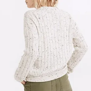 Madewell Donegal Bowden Henley Wool Blend‎ Sweater Coziest Yarn in Cream thumbnail 10