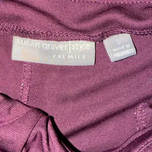Susan Graver Size Small Burgundy Premier Knit Pull On Wide Leg Pants Pockets thumbnail 6