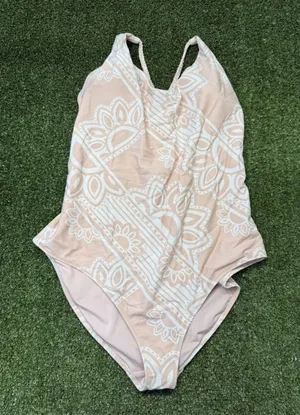 Aerie Women's One-Piece Swimsuit with Geometric Pattern Medium Pale Pink Nude XL thumbnail 1
