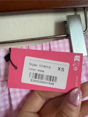 NWT Edikted Pink Gingham Cotton Blend Shorts thumbnail 4