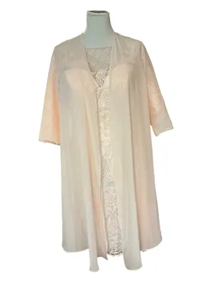 NWT TS Couture LanTing Bride Blush Pink Beaded Lace Sheath Dress & Duster Set thumbnail 3
