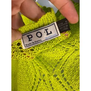 Vintage POL Neon Lime Open Knit Sweater Top Y2K‎ Indie Festival Grunge Fairy thumbnail 6
