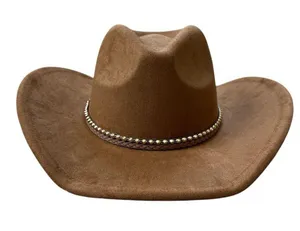 NEW Anthropologie Faux Suede Rancher Hat Honey Brown Cowgirl Western Wide Brim thumbnail 4