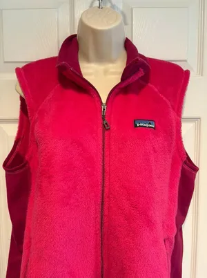 Patagonia Polartec Thermal Pro Vest Womens XL Pink Full Zip Fleece Gorpcore thumbnail 1