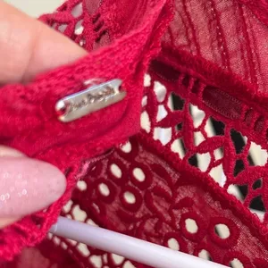 Free People Red Boho Crochet Trim Top size M thumbnail 8