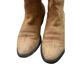 Roadwolf Sz 7M Tan Western Roper Cowboy Boots Leather Western Embroidered thumbnail 4