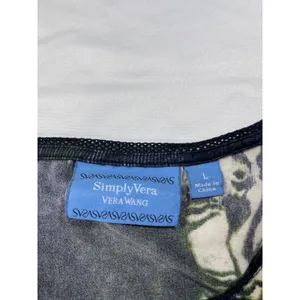 SimplyVera Vera Wang Womens Tie Dye Asymmetric Hem Long Sleeve Shirt Size L SKU thumbnail 3