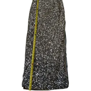 Scala One Shoulder Silver form fitting dress‎ with high slits size MED thumbnail 6