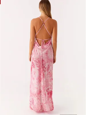 Peppermayo NWT Tara Maxi Dress Open Back Maxi Dress in Pink Print Size 12 thumbnail 4