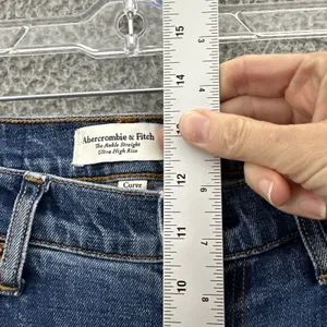 Abercrombie Fitch Curve Love The Ankle Straight Ultra High Rise‎ Jeans 6/28 x 26 thumbnail 7
