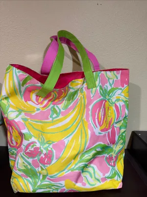 Lilly Pulitzer x Estée Lauder Pink Tropical Print Canvas Tote thumbnail 5