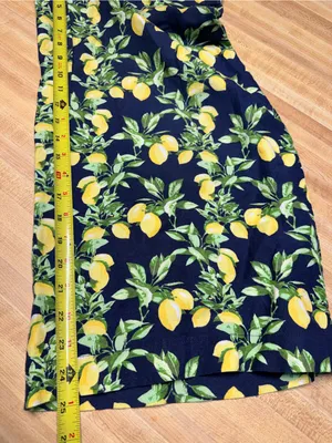 LOFT by ANN TAYLOR‎ Lemon Tree Verbena LINEN & VISCOSE Pants Sz S Wide Leg Comfy thumbnail 8