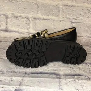 Journee Collection Black and Snake Pattern Loafers thumbnail 4