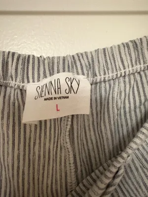 Sienna Sky Cotton Striped Beach Pants L NWOT thumbnail 2