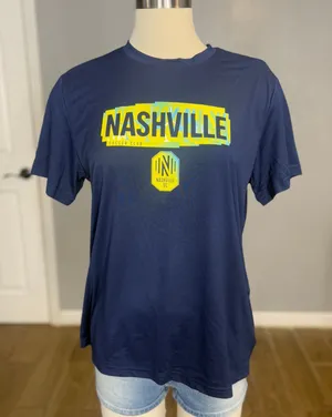 Adidas Women’s Nashville SC Navy Graphic T-Shirt, L thumbnail 1