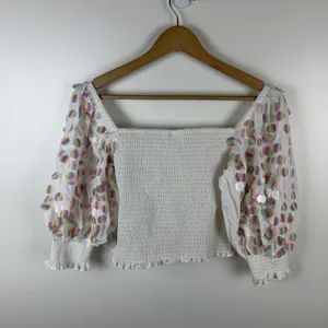 Queen of Sparkles White Smocked Rainbow‎ Sequin Top & Skirt Coord Set Medium thumbnail 3