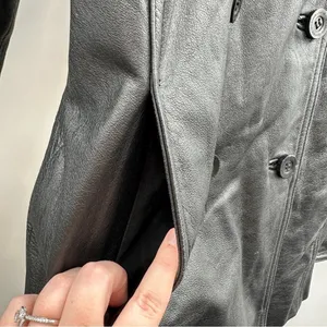 Vintage 90s Wilsons Leather Black Genuine Leather Jacket‎ Coat Size M thumbnail 5