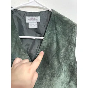 Vintage Y2K Great Northwest Green Suede Leather Vest Western Fairy Size M thumbnail 4