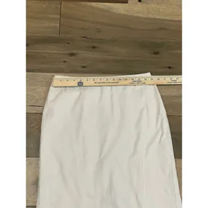 J.Crew Original Fit Beige Pencil Skirt Cotton Fully Lined Back Pleat Detail Sz 6 thumbnail 6