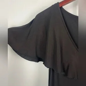 Leona Edmiston Frocks Black Tiered Ruffle Layered‎ Short Sleeve Dress thumbnail 2