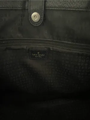 Kate Spade New York Maeve Grove Street Black Leather Tote Bag Purse thumbnail 6