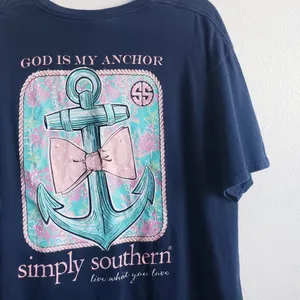 Simply Southern Anchor Faith Short Sleeve T-Shirt Top thumbnail 2