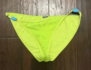 Aerie Neon Yellow Crochet Accent Bikini Bottom medium thumbnail 1