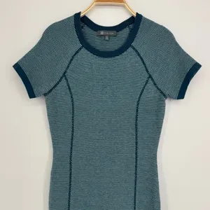 Title Nine Improv Short Sleeve Sweater Dress Small Teal Blue Gorpcore Athletic thumbnail 3