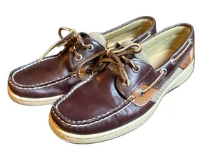 Sperry Top-Sider Womens Brown Leather Boat Shoes Preppy Nautical Size 6.5M thumbnail 1