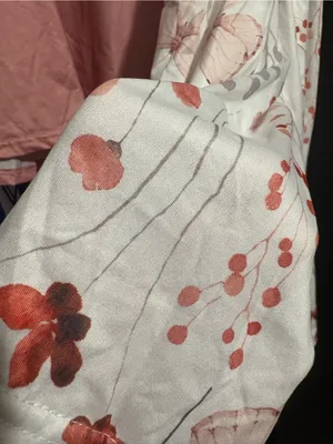 Women’s coral Butterfly-Print Sleep Top and Floral Wrap Set never worn thumbnail 2