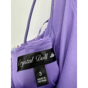 Crystal Doll Juniors Size 3‎ Purple Sequin Maxi Dress Gown Slit Prom Gala Formal thumbnail 6