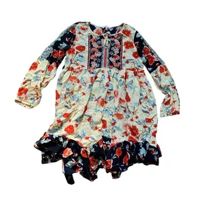 Patrons of Peace Cream Boho Floral Dress L thumbnail 1
