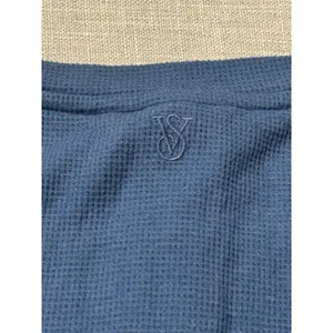 VICTORIAS SECRET Womens Blue Waffle Knit Long Sleeve‎ Henley Top Size M thumbnail 6