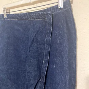 U2 Jeans Denim Mini Skirt XS Dark Wash Pencil Faux Wrap Grunge Y2K Indie Sleaze thumbnail 2