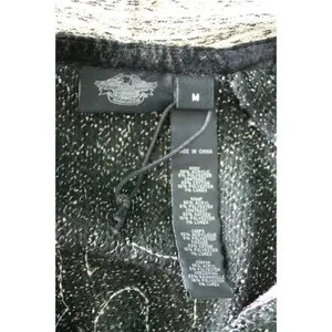 Harley Davidson Womens Hoodie Jacket Skull Chain Accent 1903 Size Medium Tweed thumbnail 8