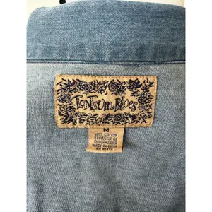 Vintage Embroidered Denim Safari Animal Jacket Leopard Vest Insert thumbnail 7